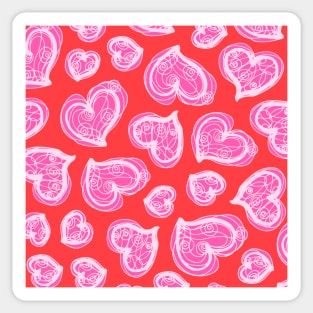 SCRIBBLE HEARTS Love Lovecore Valentines Day Pretty Pink - UnBlink Studio by Jackie Tahara Sticker
